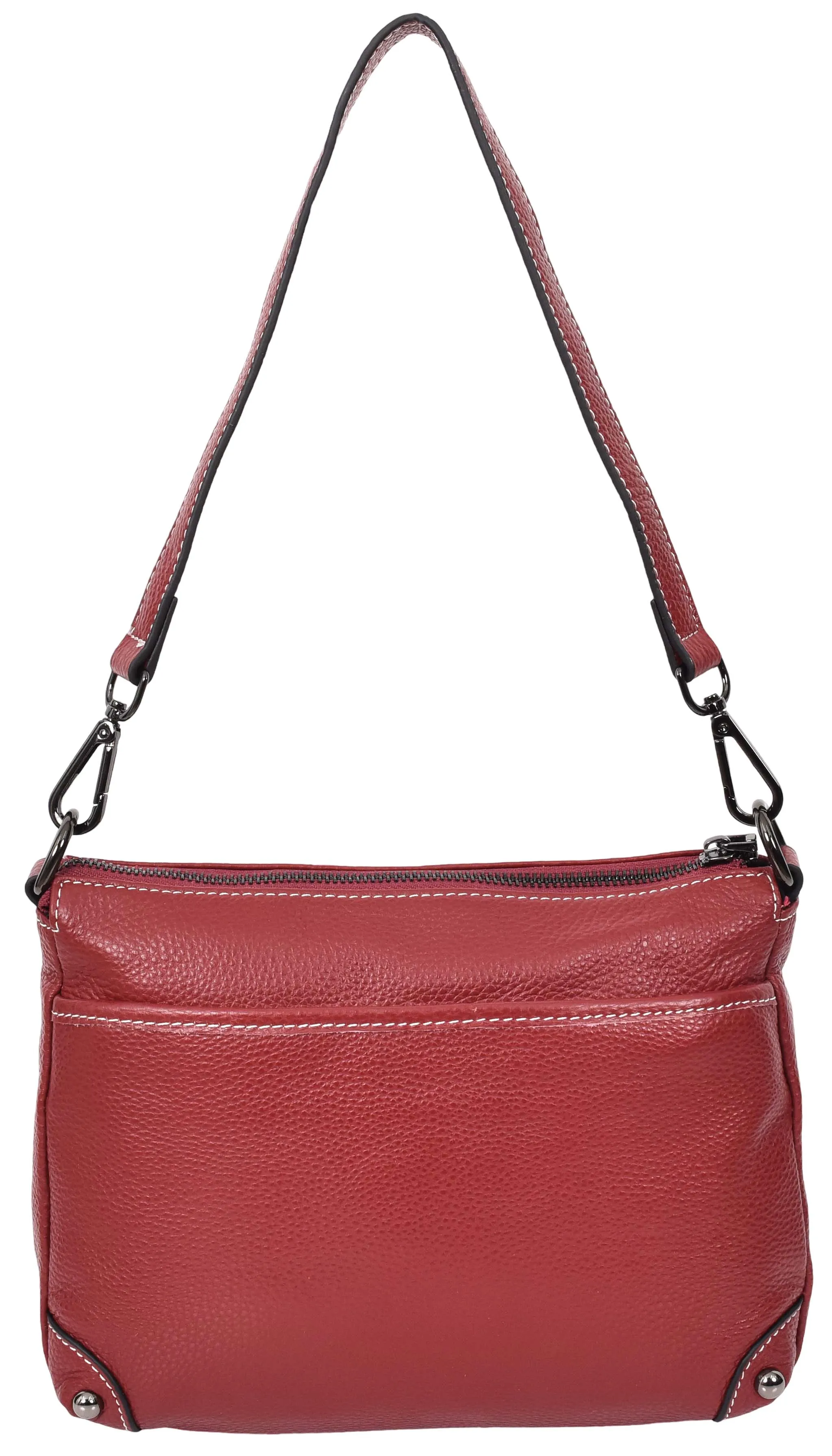 Adalynn Women's Real Leather Cross-Body Organiser Shoulder Bag Red