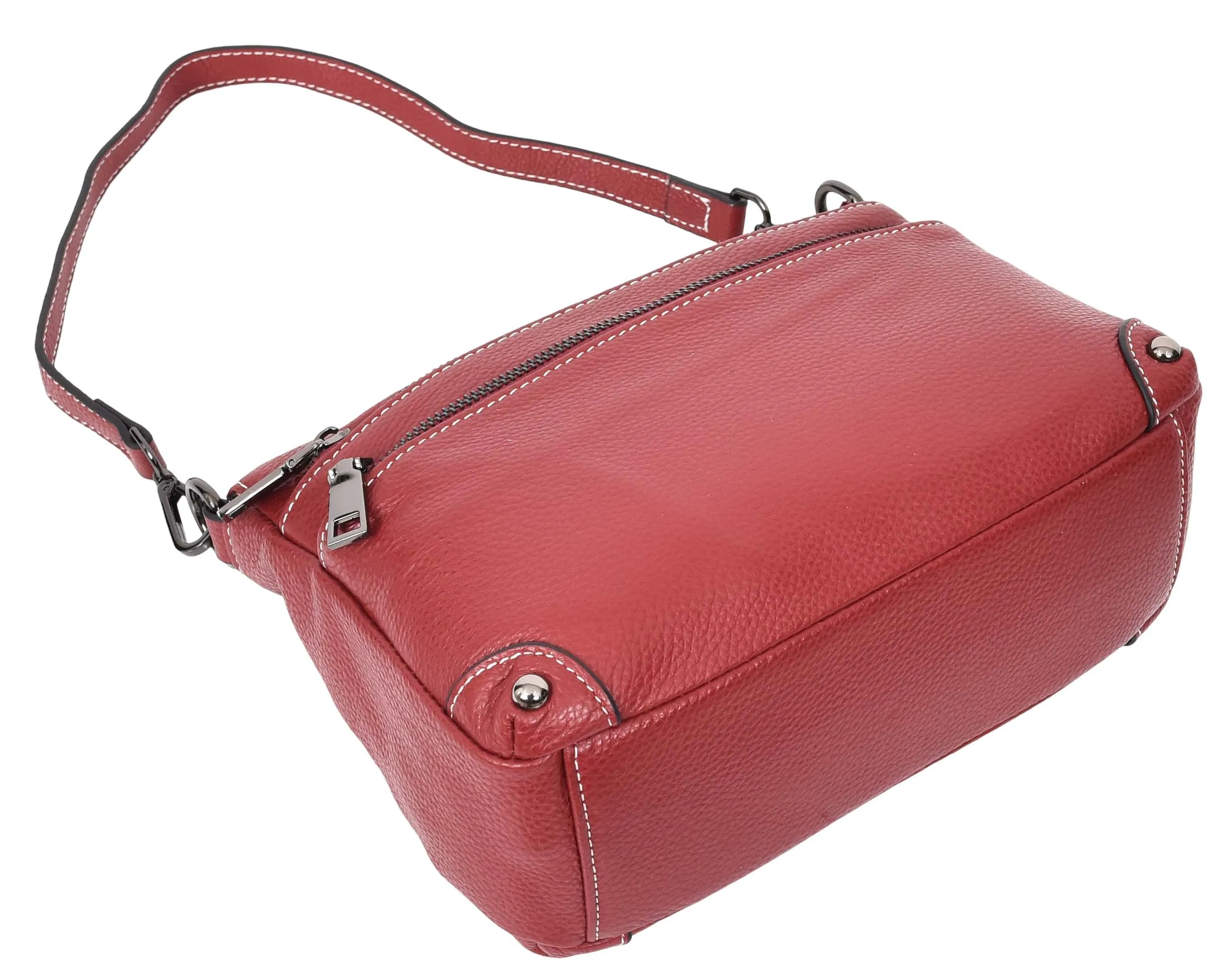 Adalynn Women's Real Leather Cross-Body Organiser Shoulder Bag Red