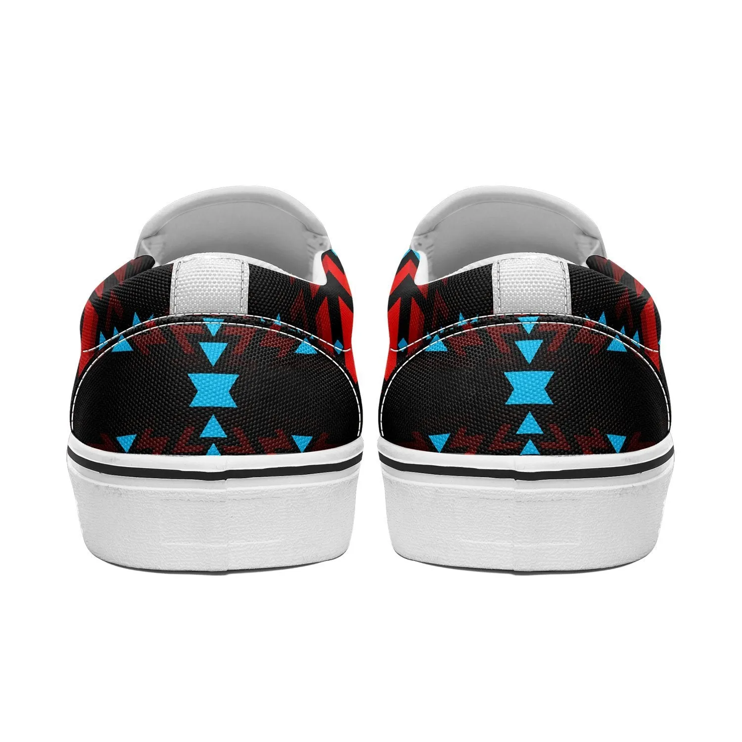 Black Fire and Sky Otoyimm Canvas Slip On Shoes