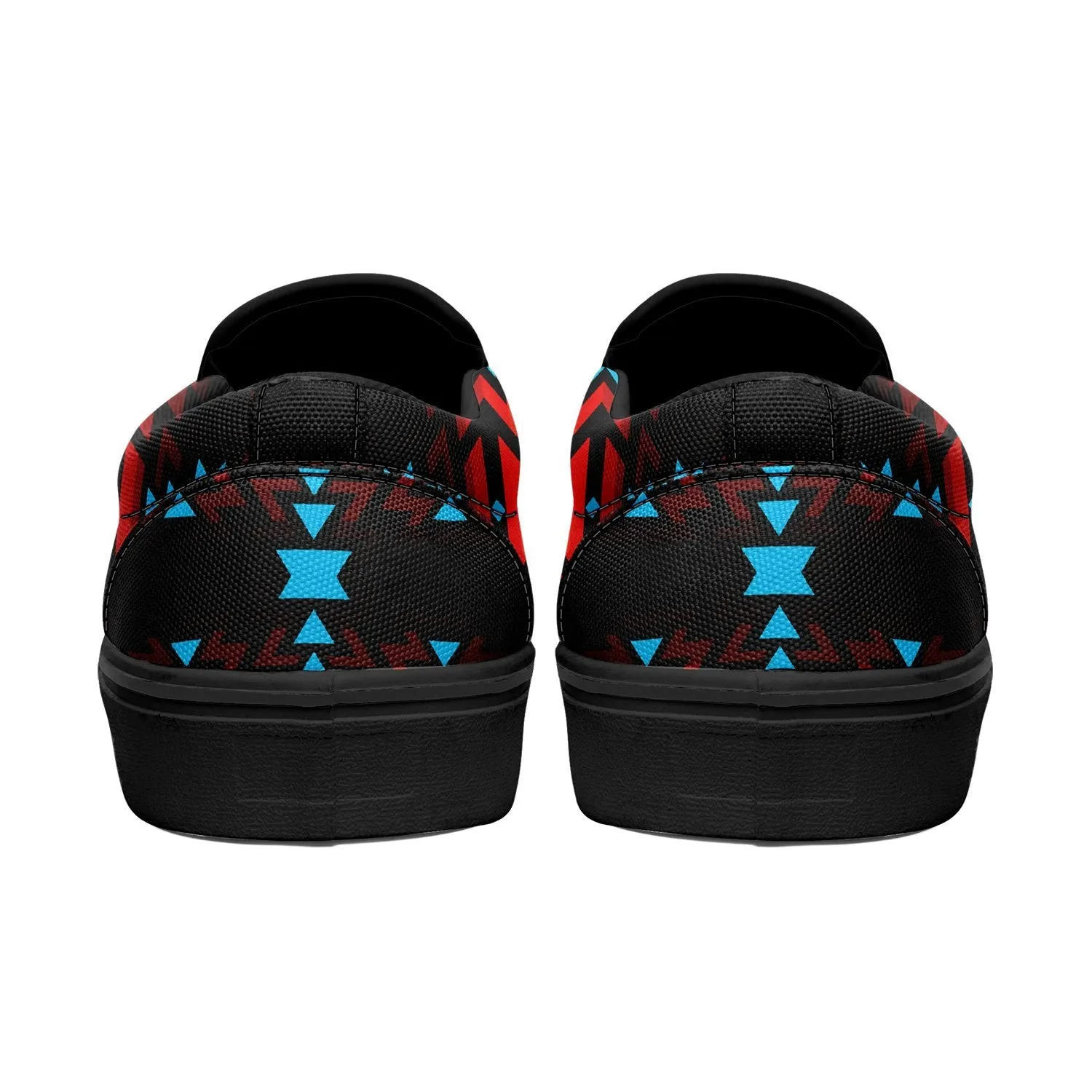 Black Fire and Sky Otoyimm Canvas Slip On Shoes