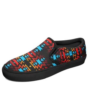 Black Fire and Sky Otoyimm Canvas Slip On Shoes