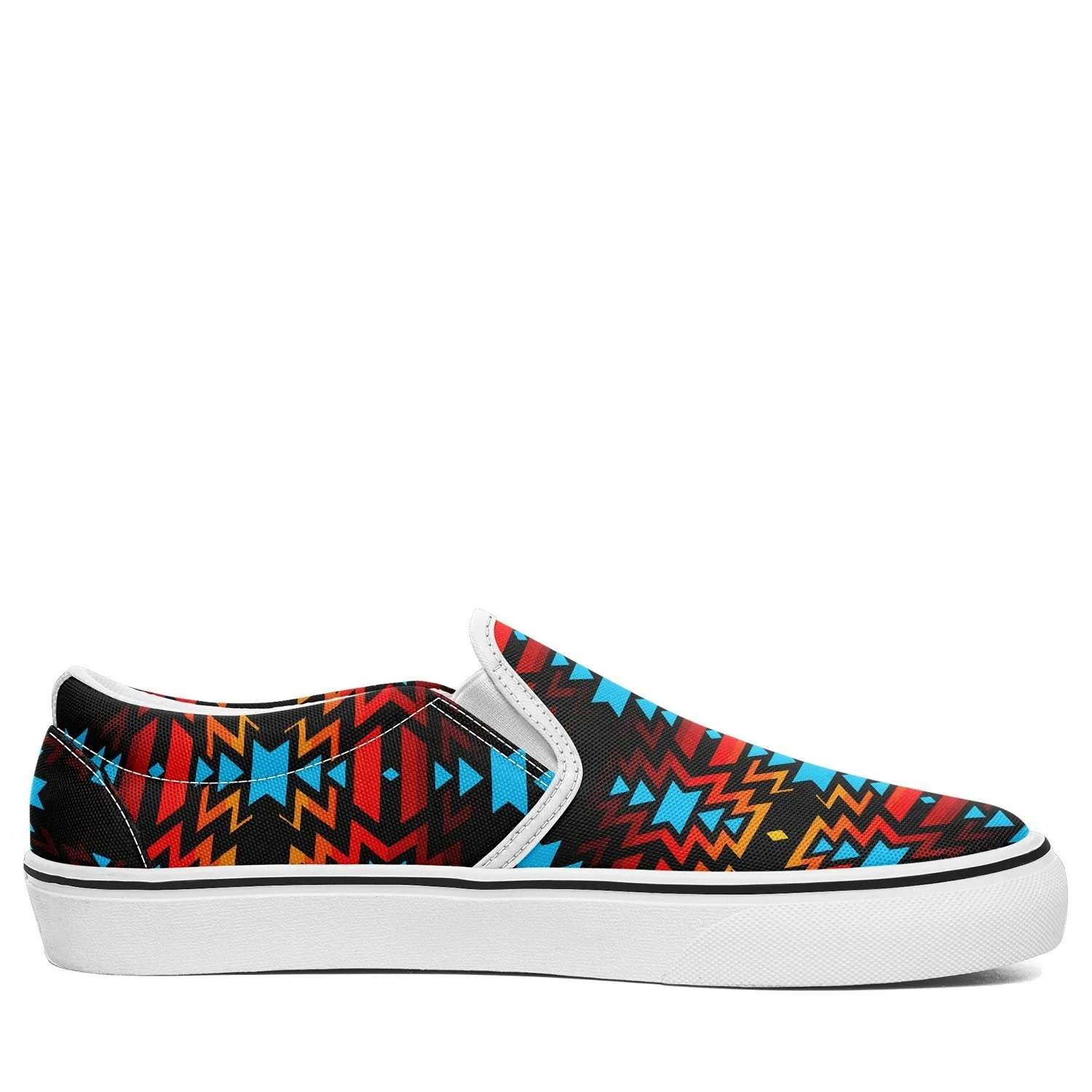 Black Fire and Sky Otoyimm Canvas Slip On Shoes