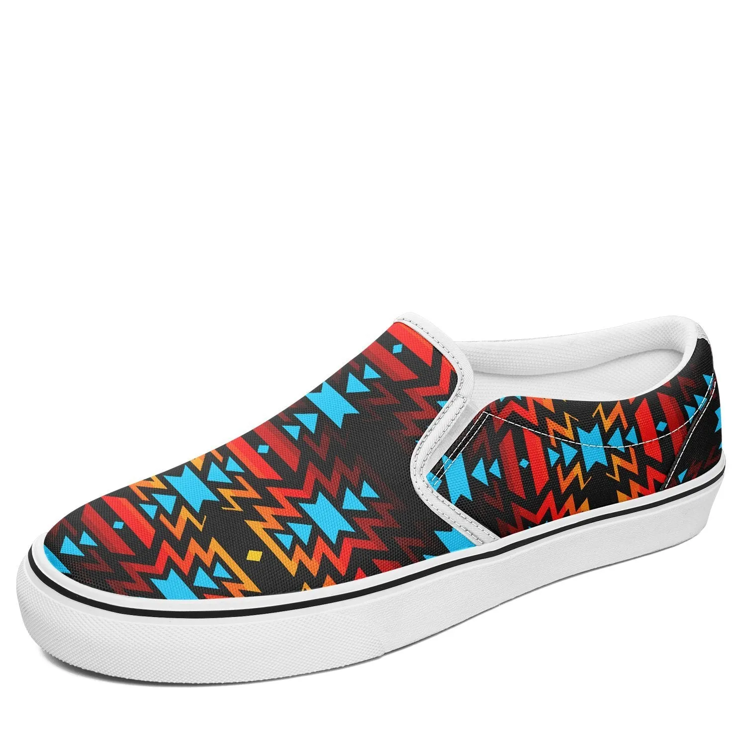 Black Fire and Sky Otoyimm Canvas Slip On Shoes