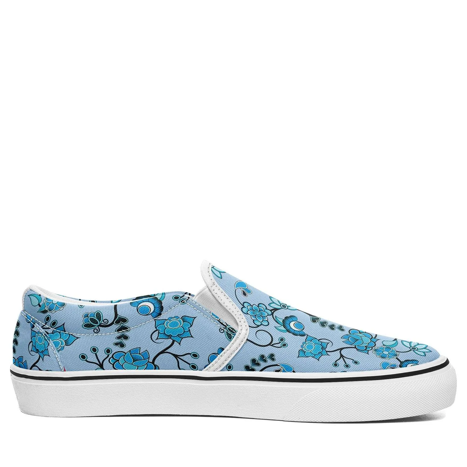 Blue Floral Amour Otoyimm Canvas Slip On Shoes