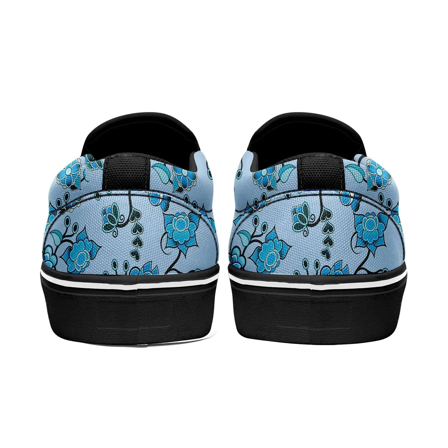 Blue Floral Amour Otoyimm Canvas Slip On Shoes
