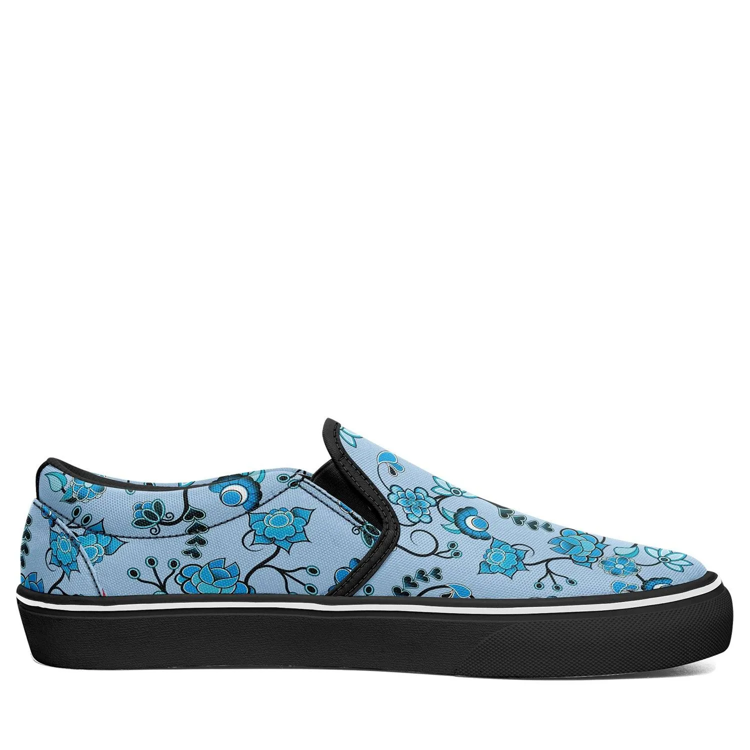 Blue Floral Amour Otoyimm Canvas Slip On Shoes