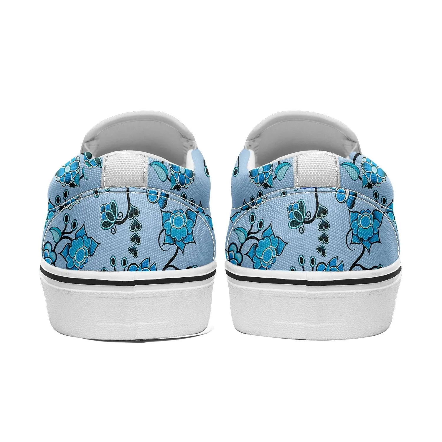 Blue Floral Amour Otoyimm Canvas Slip On Shoes