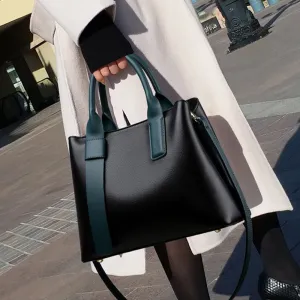 Christmas Gift Large Capacity Women Shoulder Bags Luxury Designer Pu Leather Women's Handbags Contrast Color Crossbody Women's bag Big tote bag