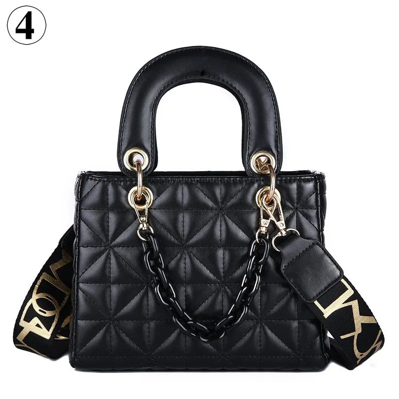 Christmas Gift Luxury Design Tote Bags For Women 2024 New Fashion Handbags Ladies Shoulder Bags Trending Lingge Chain Crossbody Bag And Purse