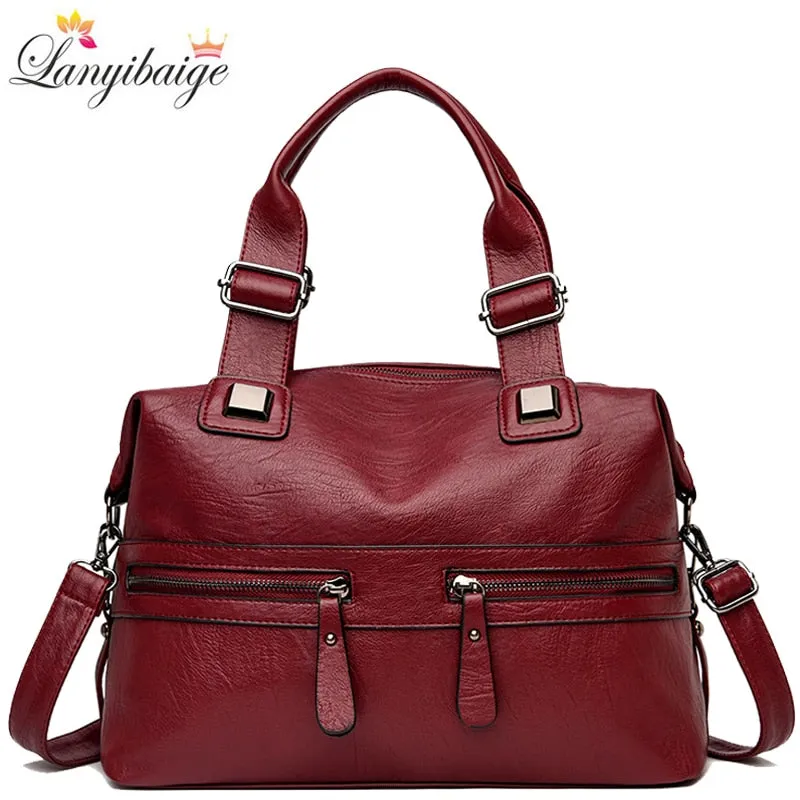 Christmas Gift Women Bag High Quality PU Leather Shoulder Crossbody Bags for Women Large Capacity Tote Bag Multi Pocket Purses And handbags