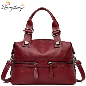 Christmas Gift Women Bag High Quality PU Leather Shoulder Crossbody Bags for Women Large Capacity Tote Bag Multi Pocket Purses And handbags