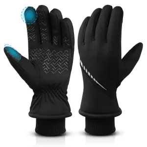 Cierto Winter Touch Screen Gloves: Men & Women Water Resistant Warm Gloves | Cold Weather Touchscreen Thermal Fleece Lined Running Cycling Working Gloves with Extended Cuffs