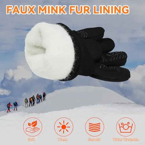 Cierto Winter Touch Screen Gloves: Men & Women Water Resistant Warm Gloves | Cold Weather Touchscreen Thermal Fleece Lined Running Cycling Working Gloves with Extended Cuffs