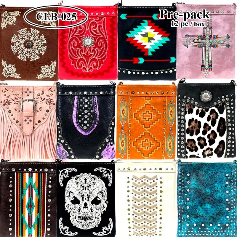 CLB-025 American Bling Crossbody Bag Pre-Pack 12Pcs/Box