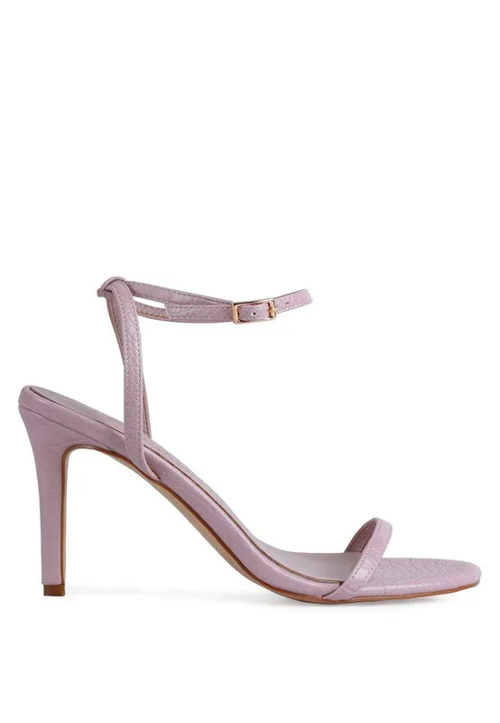 Croc Open Toe Ankle Strap High Heels