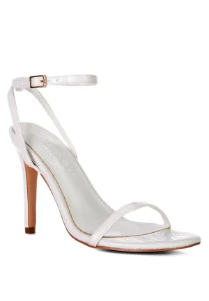 Croc Open Toe Ankle Strap High Heels