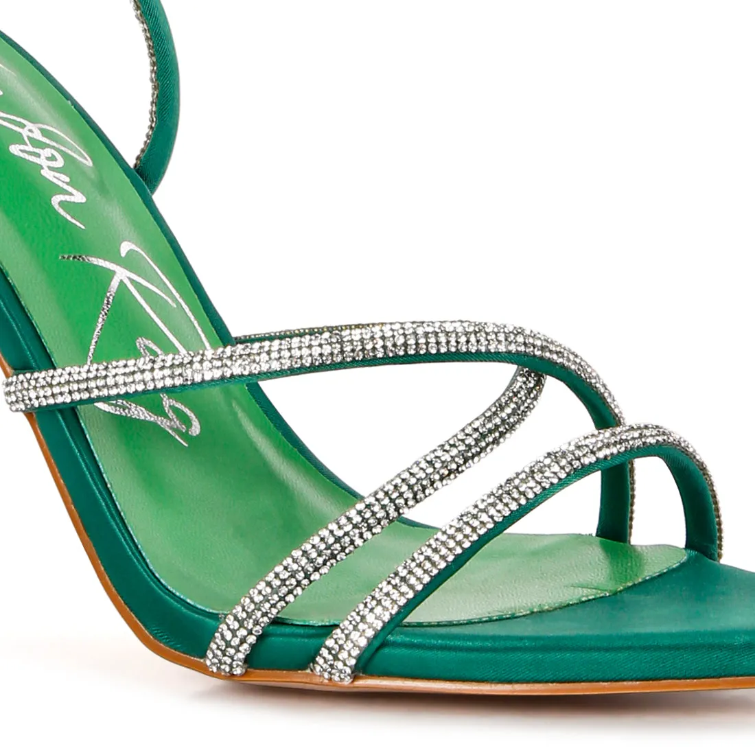 Diamante Strap High Heeled Stiletto Sandals