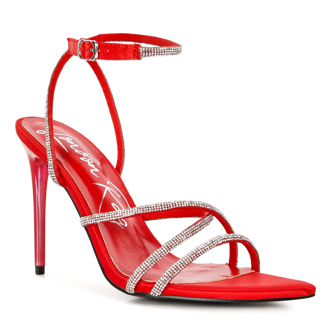 Diamante Strap High Heeled Stiletto Sandals