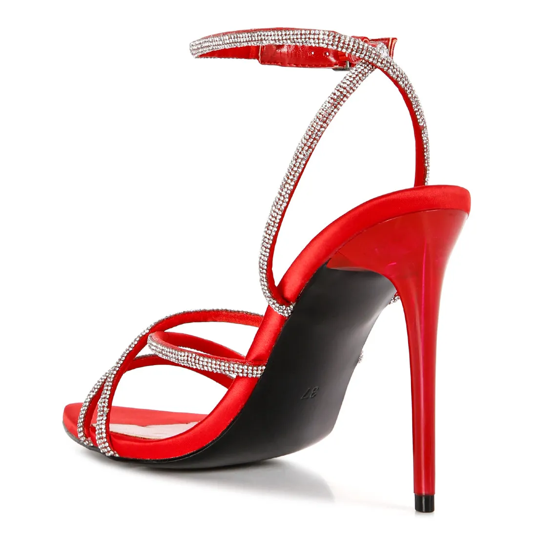 Diamante Strap High Heeled Stiletto Sandals