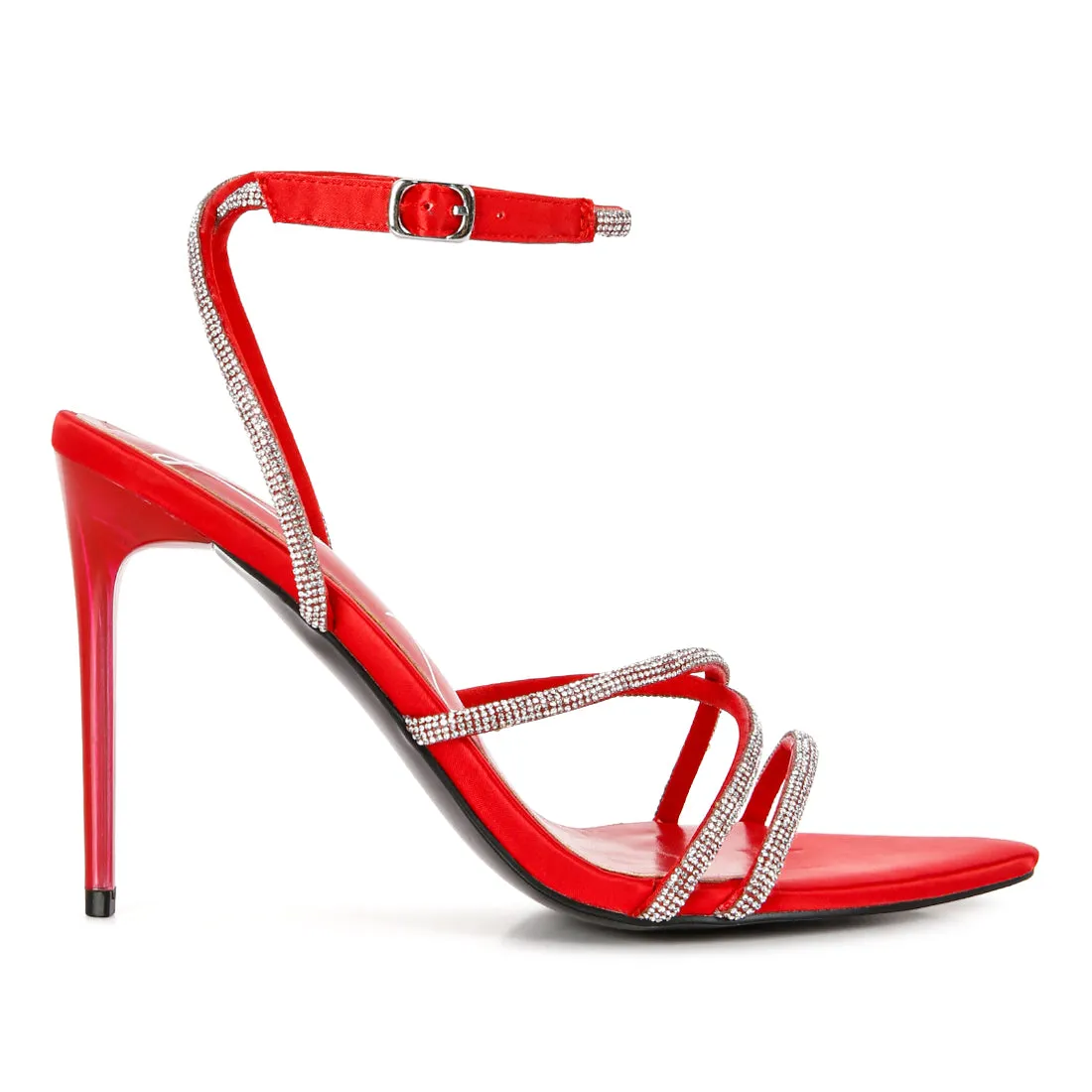 Diamante Strap High Heeled Stiletto Sandals