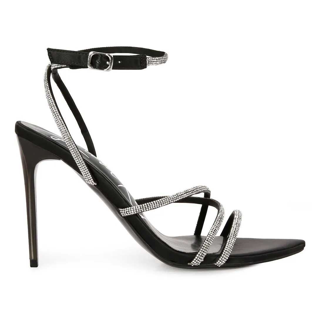 Diamante Strap High Heeled Stiletto Sandals