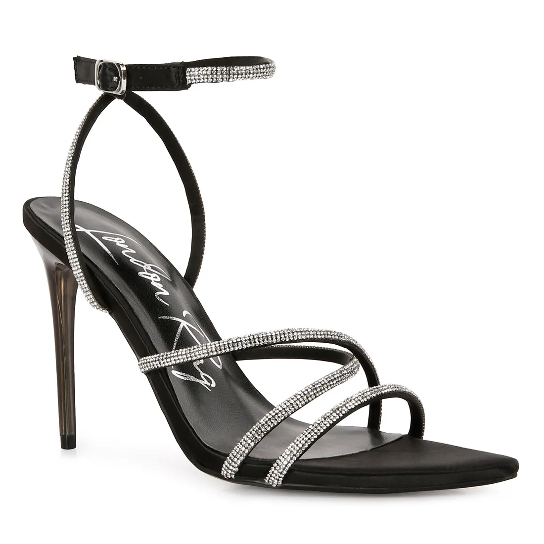 Diamante Strap High Heeled Stiletto Sandals