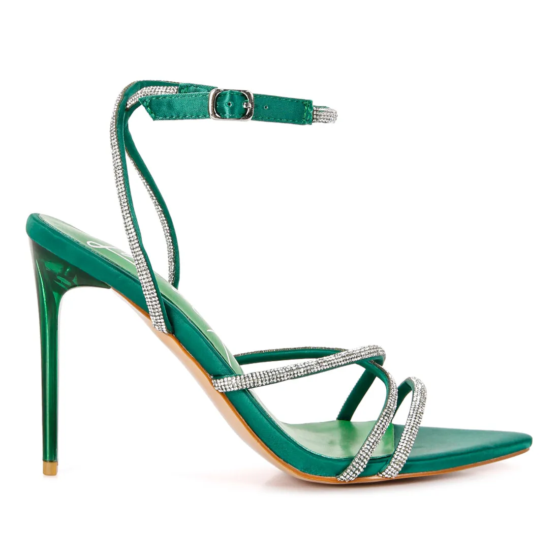 Diamante Strap High Heeled Stiletto Sandals