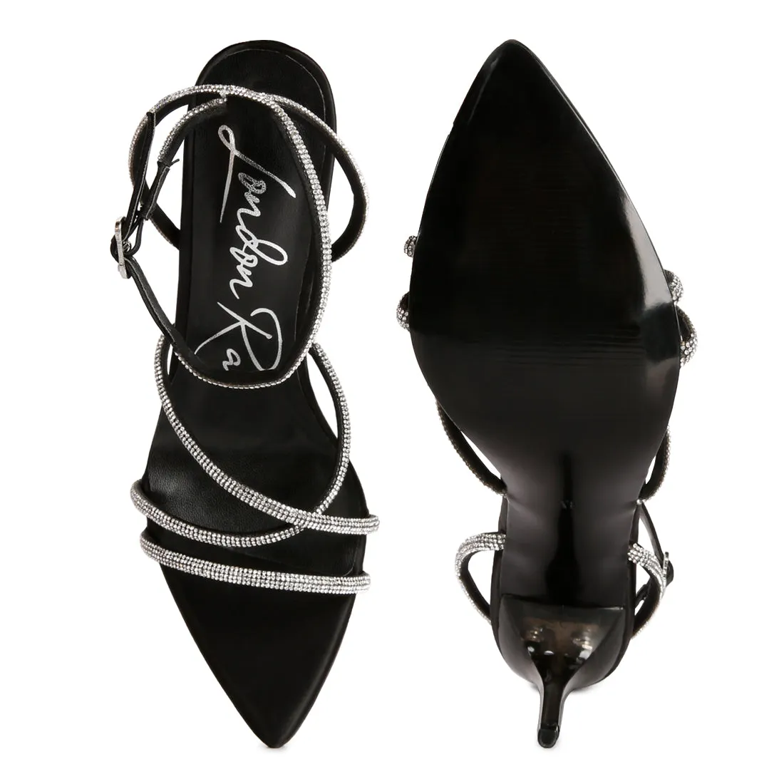 Diamante Strap High Heeled Stiletto Sandals