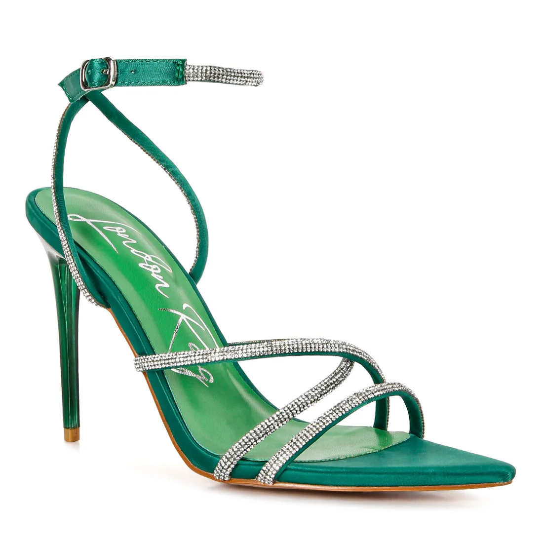 Diamante Strap High Heeled Stiletto Sandals