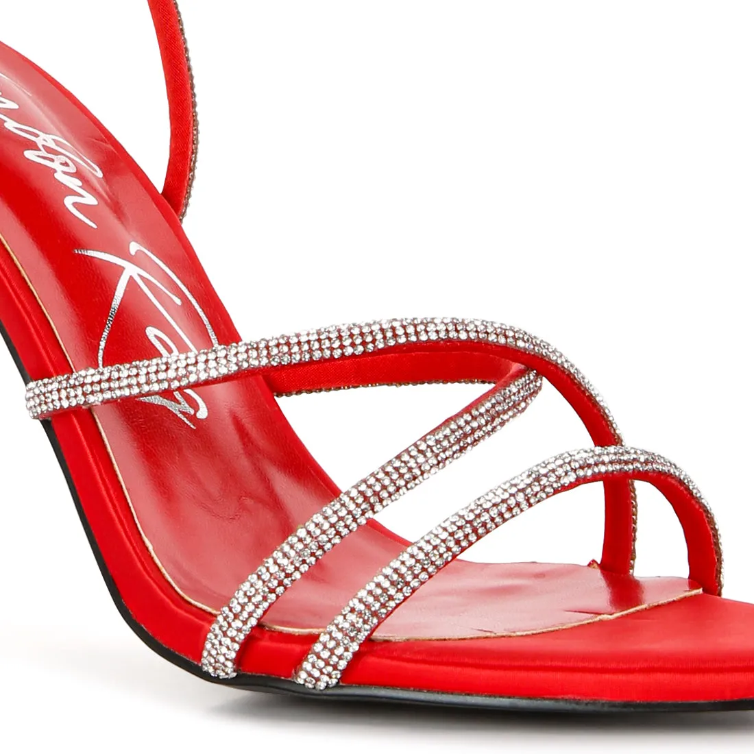 Diamante Strap High Heeled Stiletto Sandals