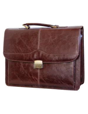 Fino 9201B Faux Leather 15" Laptop Briefcase - Brown