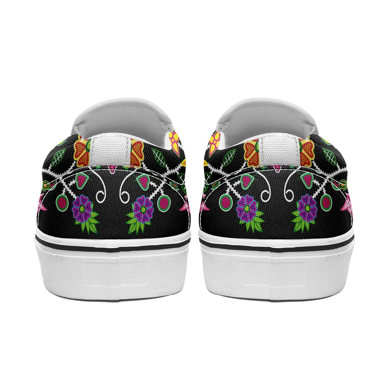 Floral Beadwork Otoyimm Canvas Slip On Shoes