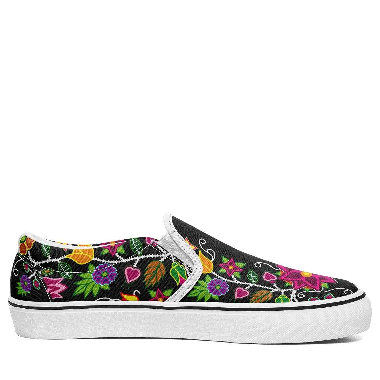 Floral Beadwork Otoyimm Canvas Slip On Shoes