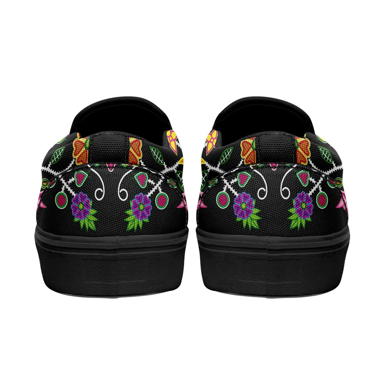 Floral Beadwork Otoyimm Canvas Slip On Shoes