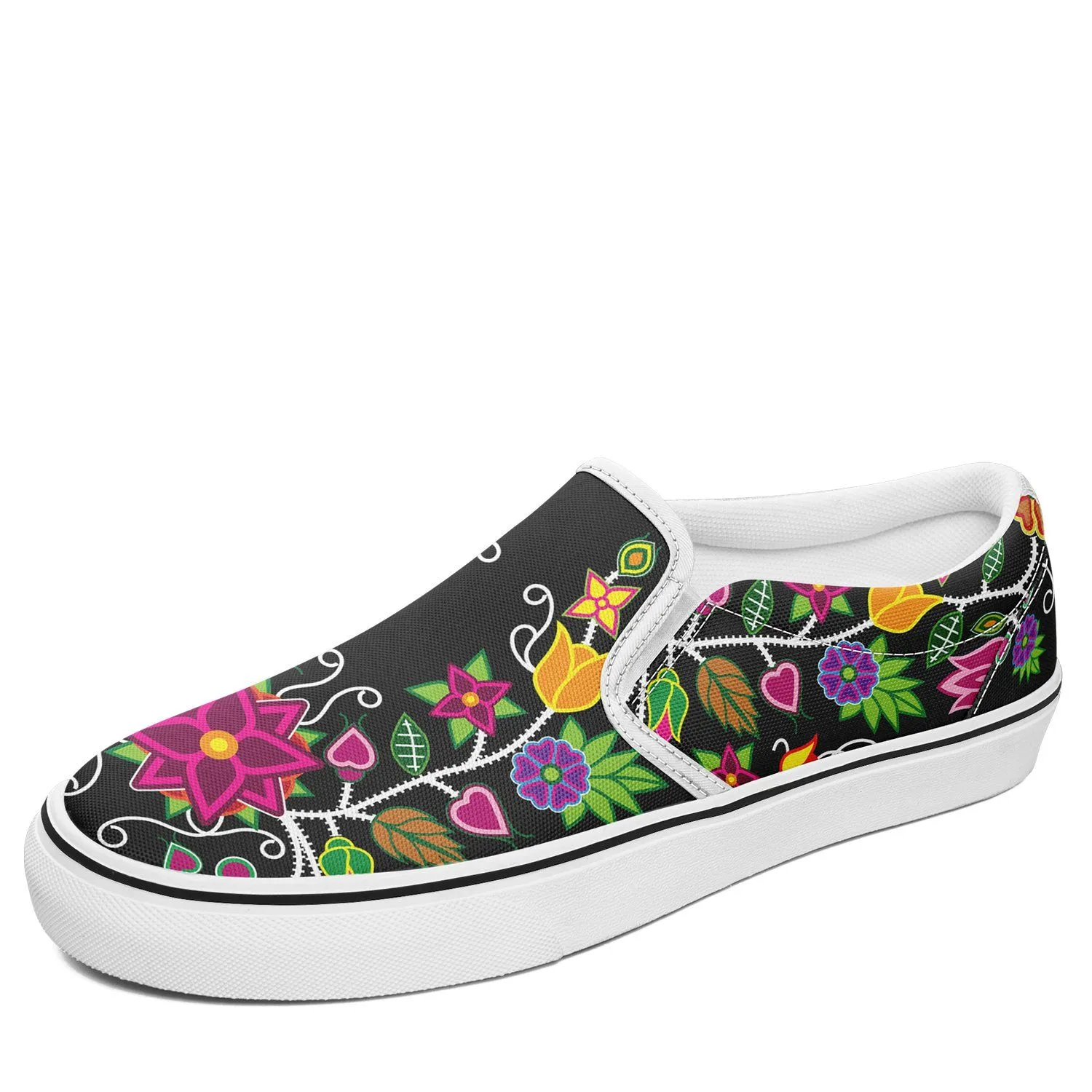 Floral Beadwork Otoyimm Canvas Slip On Shoes