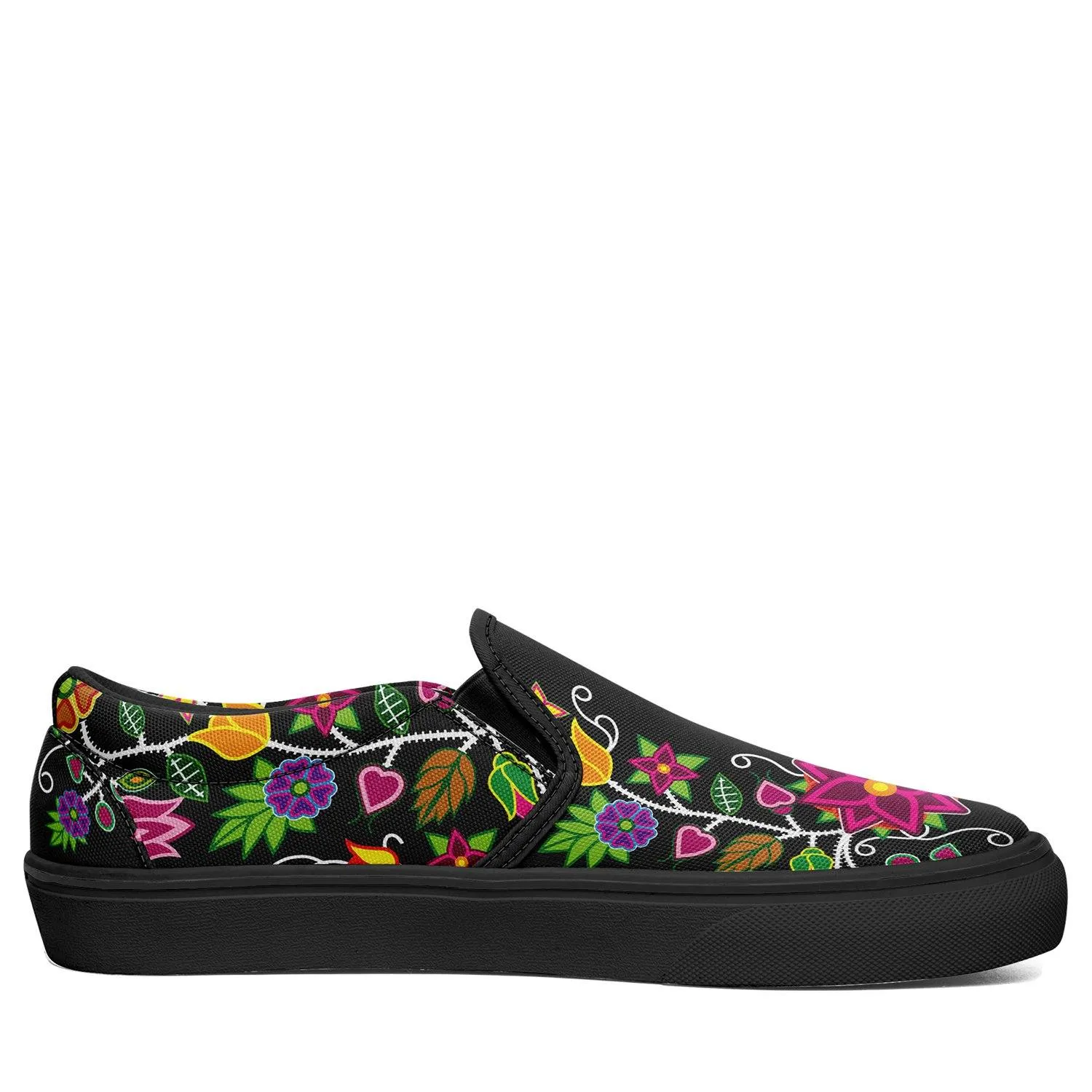 Floral Beadwork Otoyimm Canvas Slip On Shoes