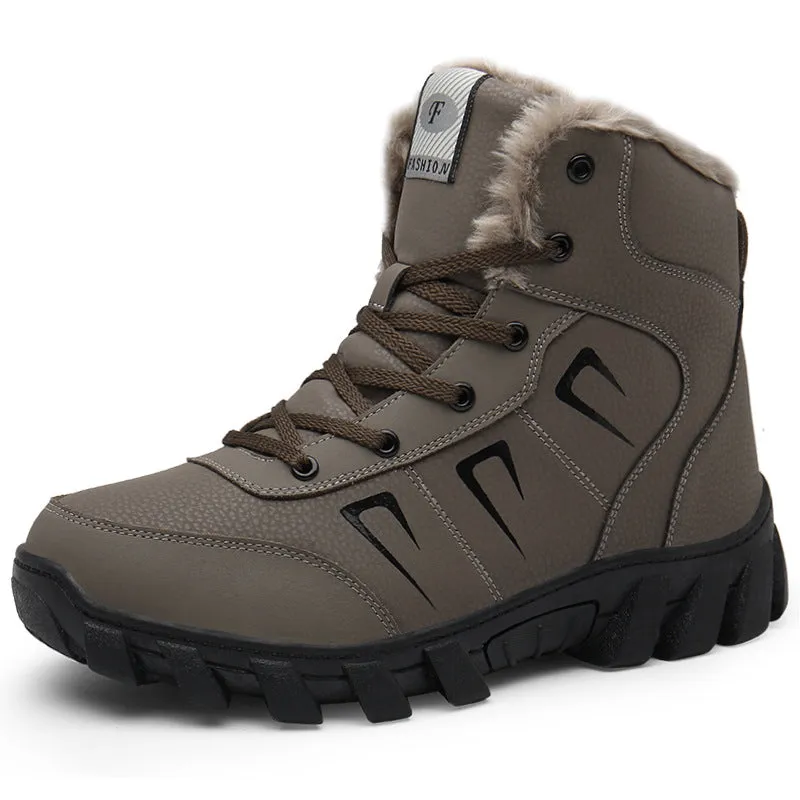 Fur Lined Waterproof Snow Boots Outdoor Winter Shoes