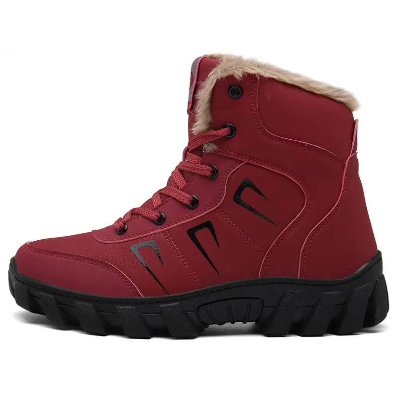 Fur Lined Waterproof Snow Boots Outdoor Winter Shoes