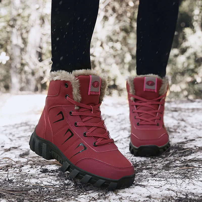 Fur Lined Waterproof Snow Boots Outdoor Winter Shoes