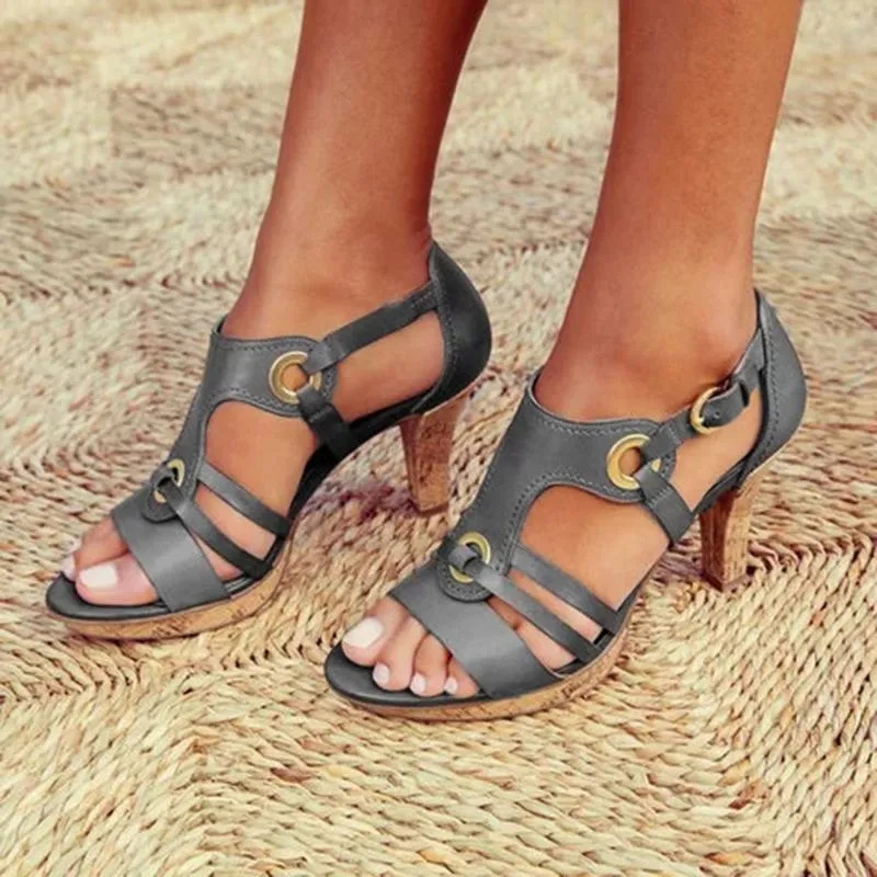 Gladiator sandals medium high peep toe sandals ankle strap