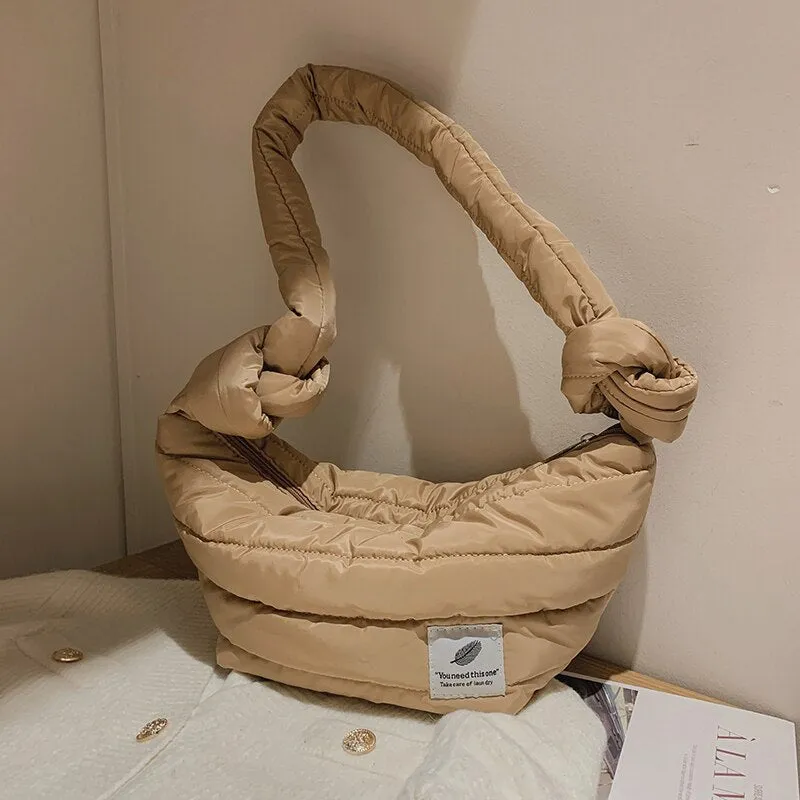LEFTSIDE Lattice Large Armpit bag 2021 Winter New High quality Women's Designer Handbag Vintage High capacity Shoulder Bags