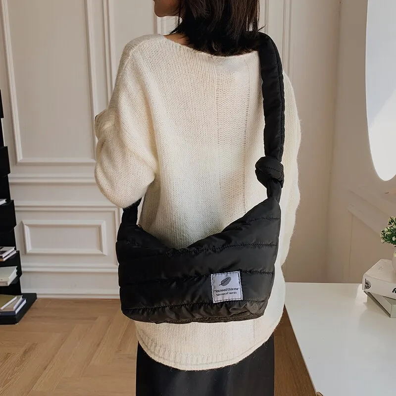 LEFTSIDE Lattice Large Armpit bag 2021 Winter New High quality Women's Designer Handbag Vintage High capacity Shoulder Bags
