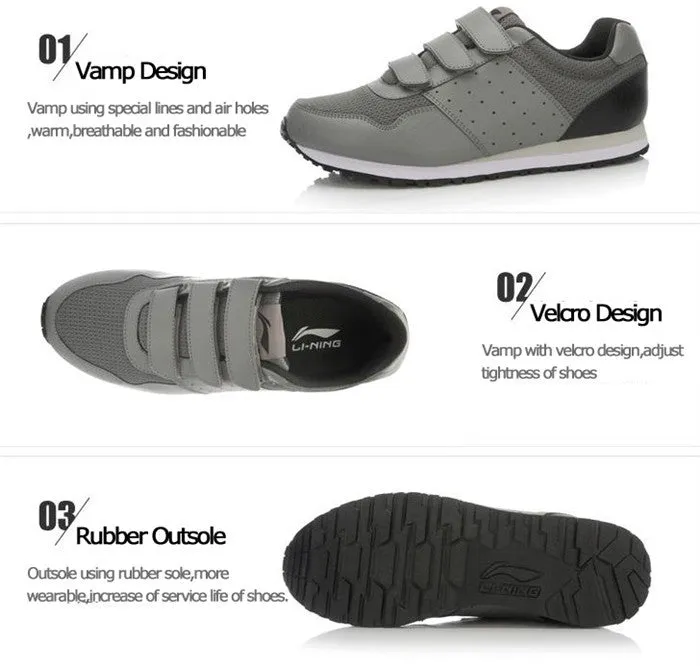 Li-Ning Outdoor Running Shoes Men Stylish Lace-Up Breathable Stability Sneakers Sport Shoes Li-Ning