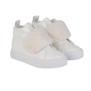 Little A Furever LA24511 White Pink Red Velcro Ankle Boots
