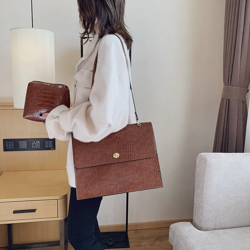 Luxury Pu Leather Handbags Women Large Capacity Tote Bags Fashion Designer Ladies Crossbody Bags for Women Casual Shoulder Bag