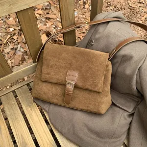 MAYTRENDS  -  Vintage Brown Suede Soft PU Leather Women Shoulder Bags Large Capacity Crossbody Bag Tote Bag High Quality Fashion Hobo Handbags