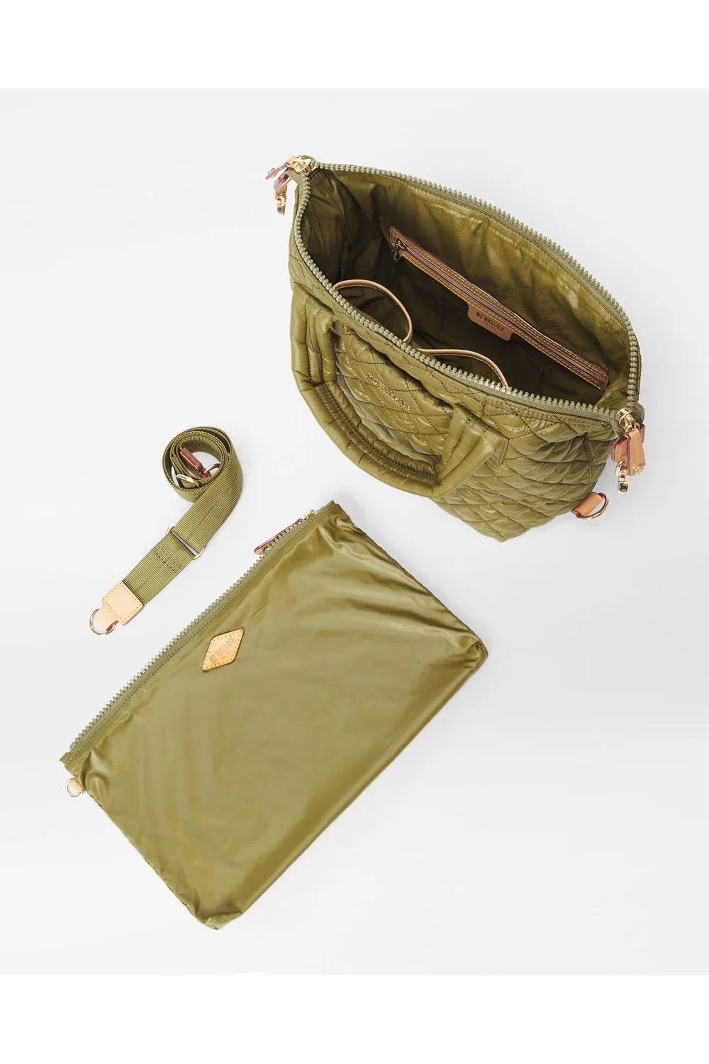 MZ Wallace Sutton Deluxe Small Quilted Bag 1286X1943 | Moss