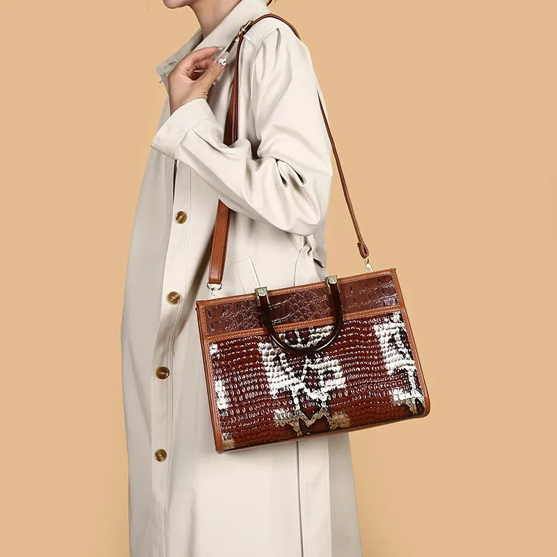 New Brand Designer Luxury Leopard Print Leather Alligator Crossbody Bag