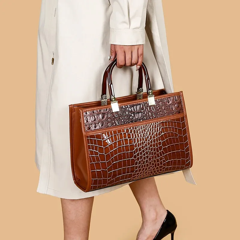 New Brand Designer Luxury Leopard Print Leather Alligator Crossbody Bag