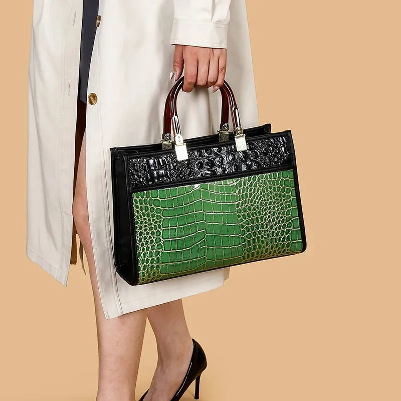 New Brand Designer Luxury Leopard Print Leather Alligator Crossbody Bag